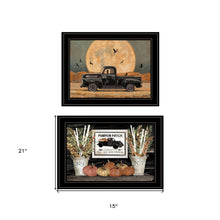 Set Of Two Harvest Moon 2 Black Framed Print Wall Art