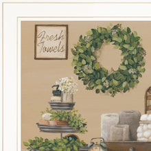 Set Of Three Bath Time 1 White Framed Print Bathroom Wall Art with Mirror