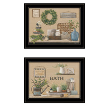 Set Of Two Bath Time 2 Black Framed Print Bathroom Wall Art