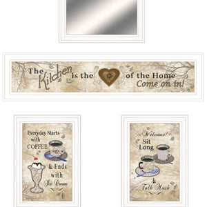 Set Of Four Love Of Nature Kitchen 5 White Framed Print Kitchen Wall Art