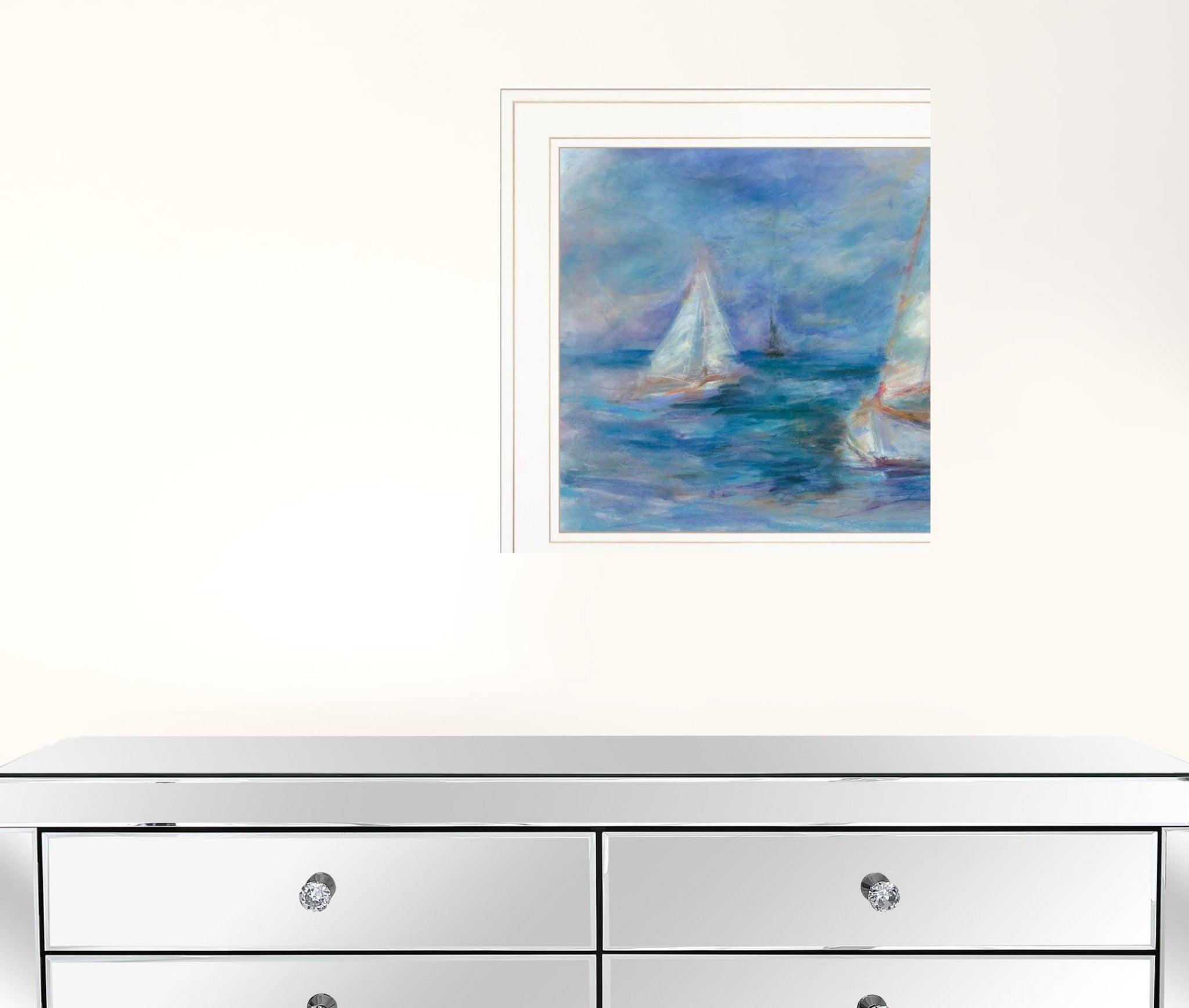 Set Of Two Dockside 1 White Framed Print Wall Art