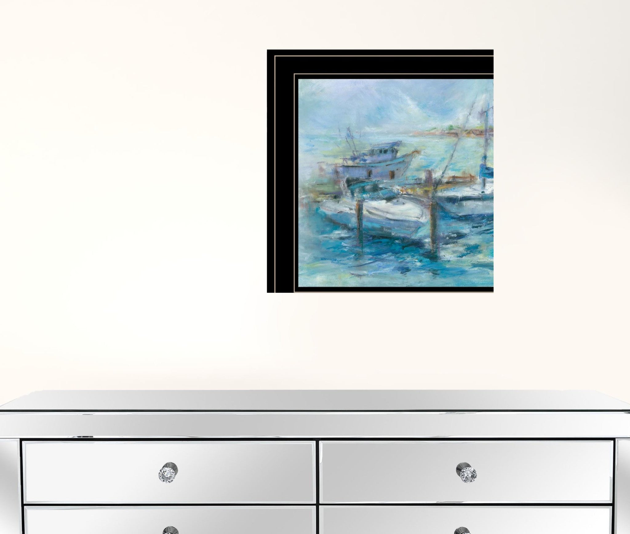 Set Of Two Dockside 2 Black Framed Print Wall Art
