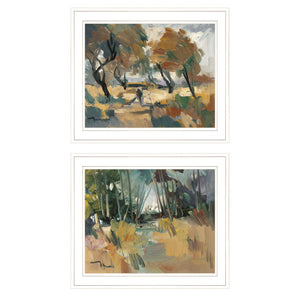 Set Of Two Early Walk 1 White Framed Print Wall Art