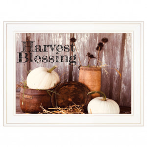 Harvest Blessings 1 White Framed Print Wall Art