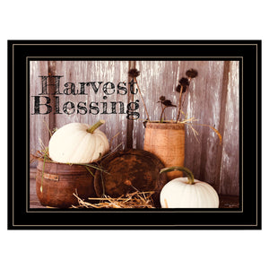 Harvest Blessings 2 Black Framed Print Kitchen Wall Art