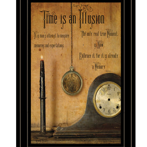 Time Is An Illusion 2 Black Framed Print Wall Art