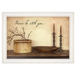 Peace Be With You 4 White Framed Print Wall Art