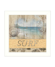 SURF White Framed Print Wall Art