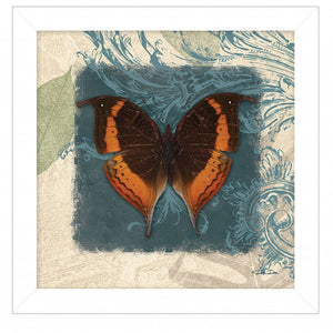Swirl Butterfly II White Framed Print Wall Art