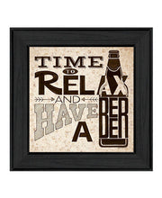 BeerTime To Relax Black Framed Print Wall Art