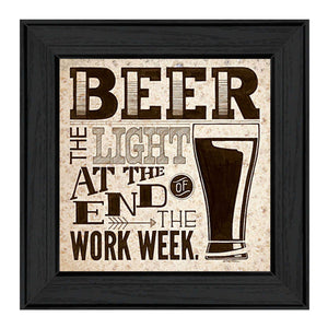 Beer at the End of the Work Week Black Framed Print Wall Art