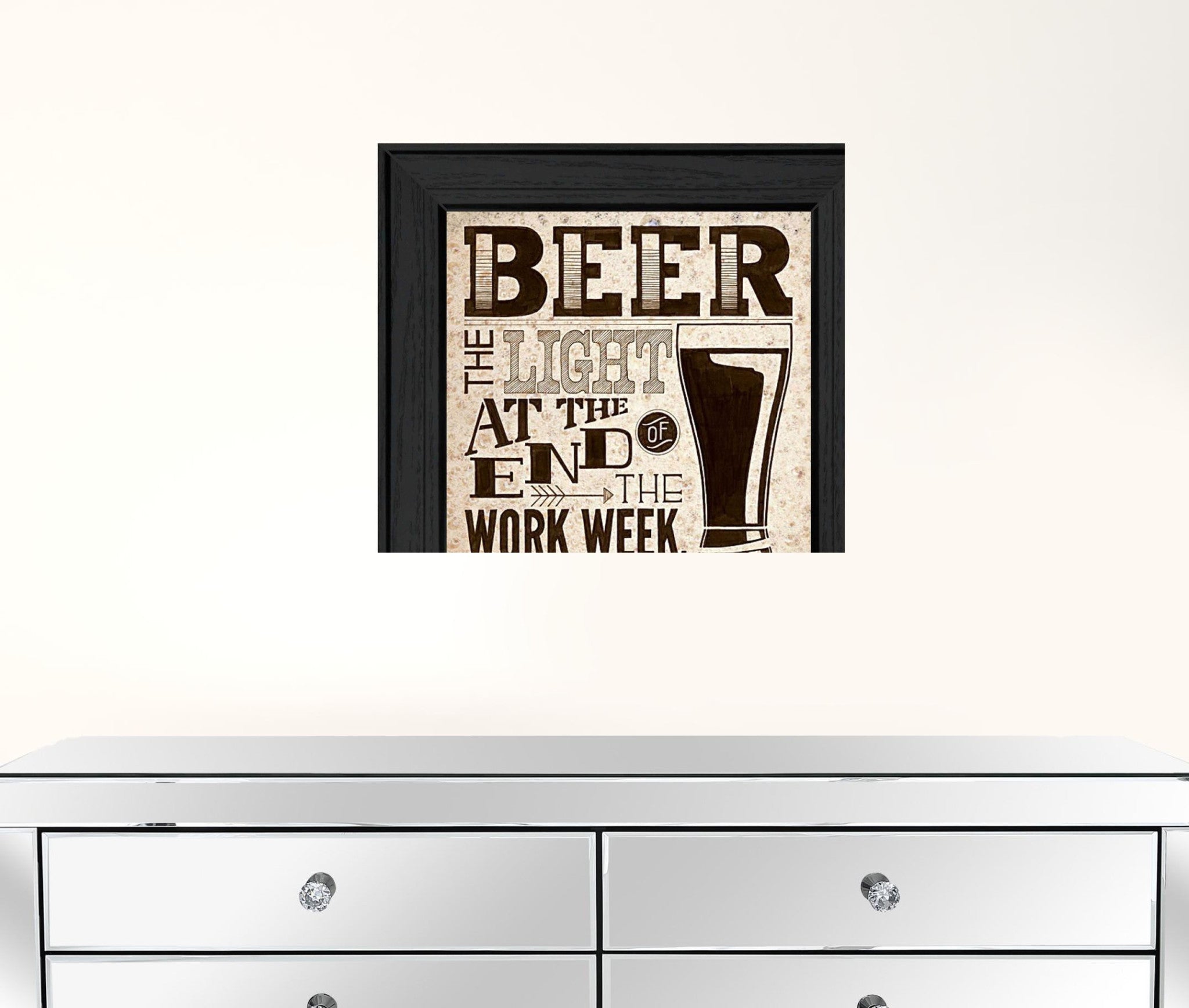 Beer at the End of the Work Week Black Framed Print Wall Art