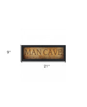 Man Cave 1 Black Framed Print Wall Art