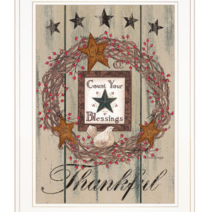 Count Your Blessings 1 White Framed Print Wall Art