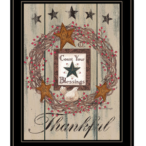 Count Your Blessings 2 Black Framed Print Wall Art