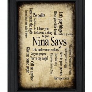 Nina Says 2 Black Framed Print Wall Art