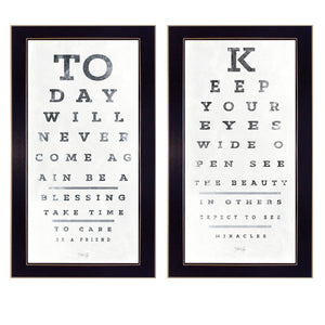 Set Of Two Eye Charts 2 Black Framed Print Wall Art