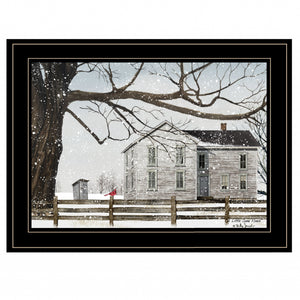 A Little Snow House 3 Black Framed Print Wall Art