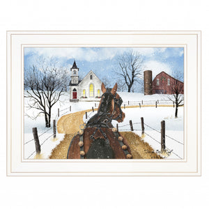Sleigh Bells Ring 2 White Framed Print Wall Art