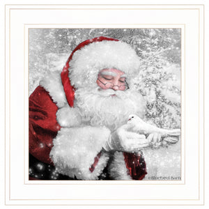 Santas Little Friends 3 White Framed Print Wall Art