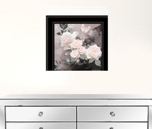 Pink Roses and Butterfly Black Double Rim Framed Print Wall Art