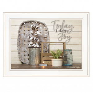 Today I Choose Joy 2 White Framed Print Wall Art