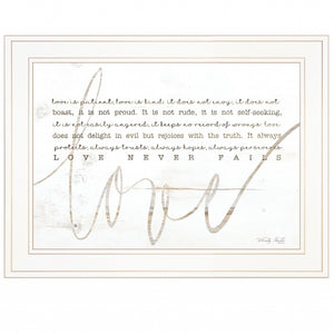 Love Never Fails 2 White Framed Print Wall Art