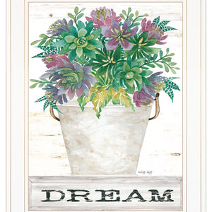 Dream Succulents 2 White Framed Print Wall Art