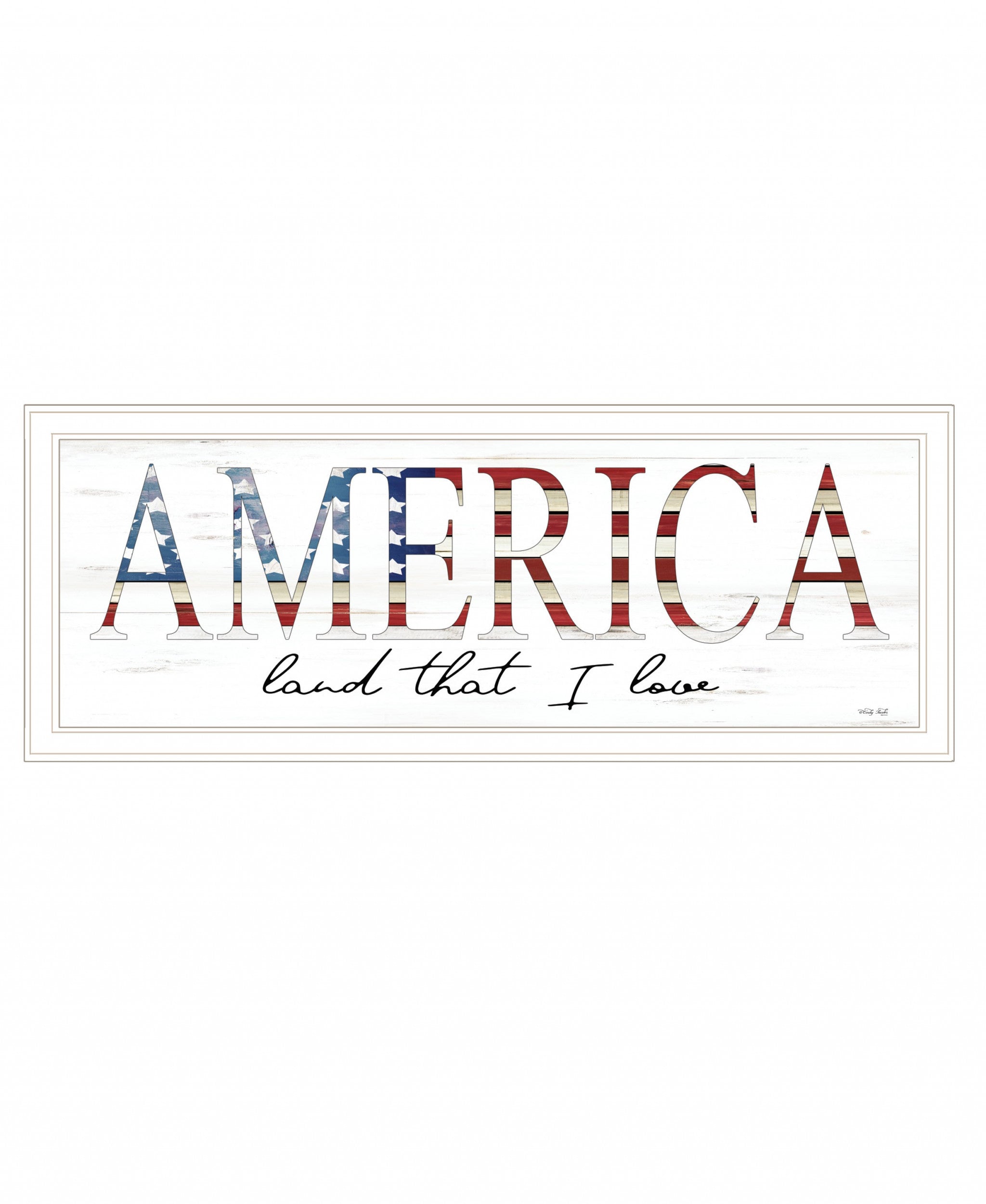 America Land That I Love 1 White Framed Print Wall Art