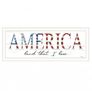 America Land That I Love 1 White Framed Print Wall Art