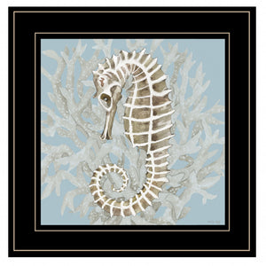 Coral Seahorse II 3 Black Framed Print Wall Art