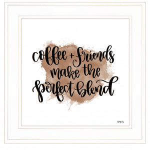 Coffee And Friends 2 White Framed Print Wall Art