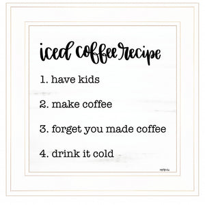 Iced Coffee Recipe 2 White Framed Print Wall Art