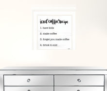 Iced Coffee Recipe 2 White Framed Print Wall Art