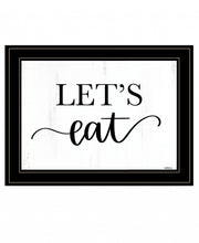Lets Eat 3 Black Framed Print Wall Art