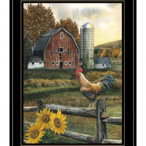 Early Rooster 4 Black Framed Print Wall Art