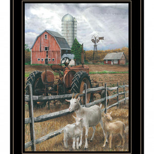 The Old Tractor 3 Black Framed Print Wall Art