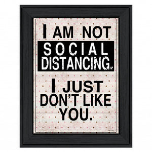Social Distancing 1 Black Framed Print Wall Art