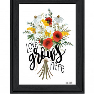 Love Grows Here 4 Black Framed Print Wall Art