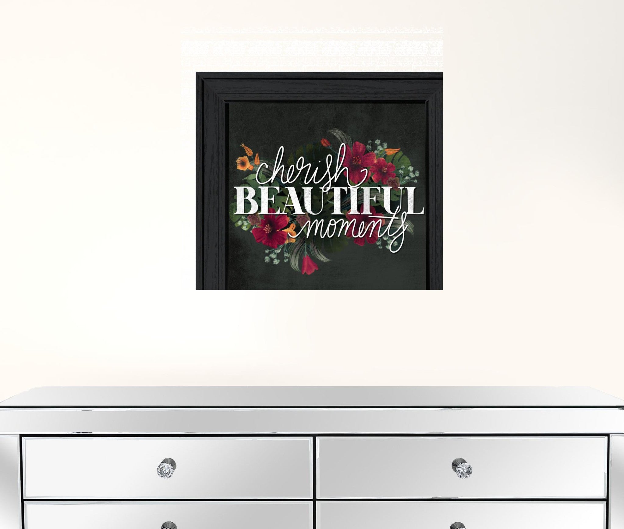 Cherish The Moments 3 Black Framed Print Wall Art