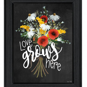 Love Grows Here 6 Black Framed Print Wall Art