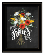 Love Grows Here 7 Black Framed Print Wall Art