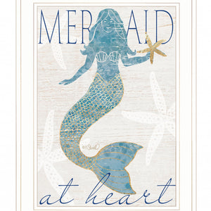Mermaid At Heart 1 White Framed Print Wall Art