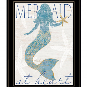 Mermaid At Heart 2 Black Framed Print Wall Art
