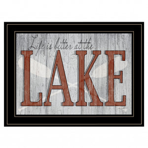 Life Is Better At The Lake 2 Black Framed Print Wall Art