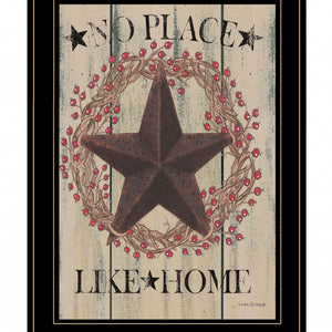 No Place Like Home Wreath 2 Black Framed Print Wall Art