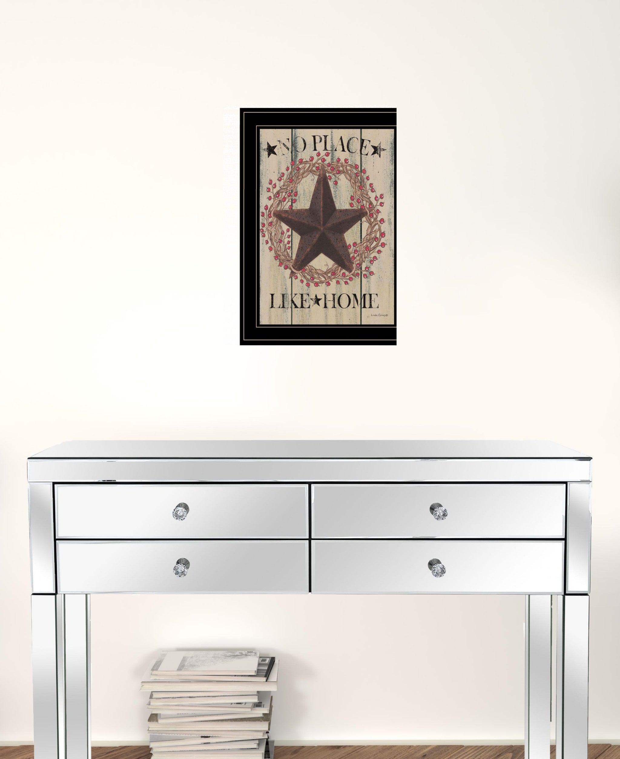 No Place Like Home Wreath 2 Black Framed Print Wall Art