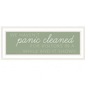 Panic Cleaned 1 White Framed Print Wall Art