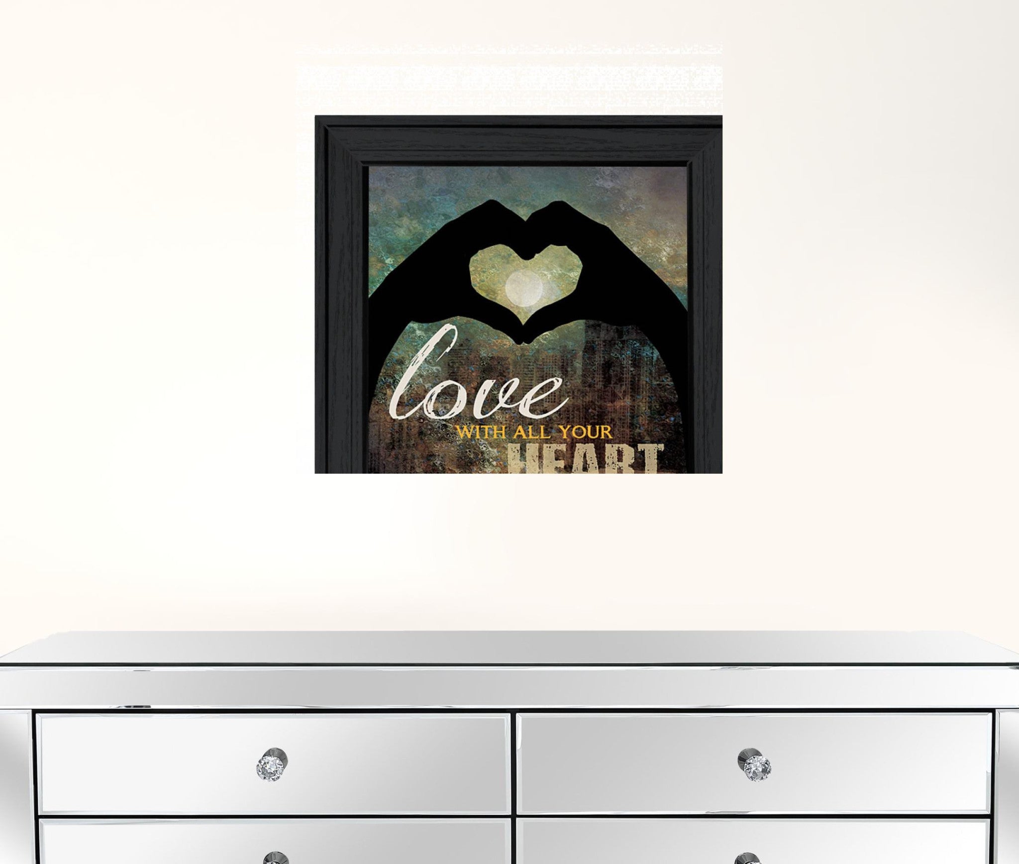 Love With All Your Heart 4 Black Framed Print Wall Art