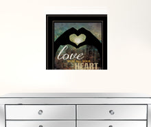 Love With All Your Heart 5 Black Framed Print Wall Art
